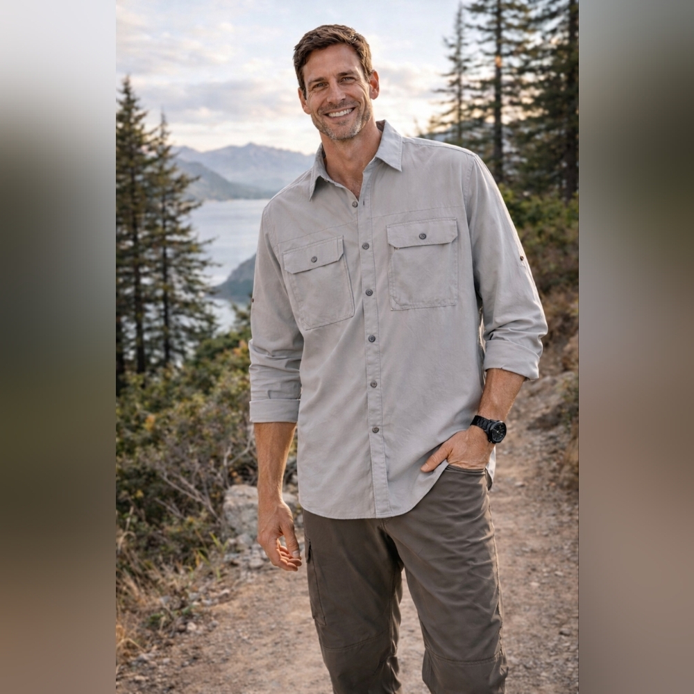 Patagonia Men’s Lightweight Field Shirt Large Feather Grey New With Tags